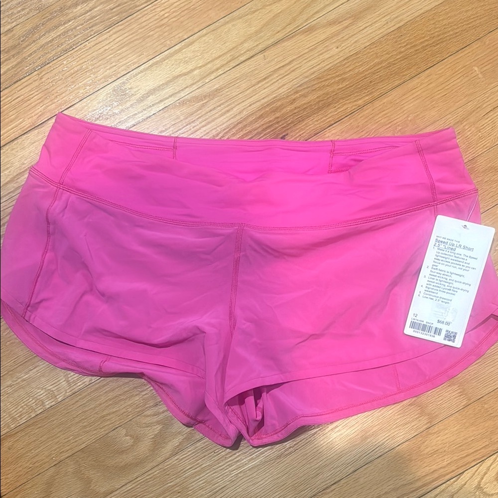 Lululemon Pink Speed Up LR Short 2.5” Lined